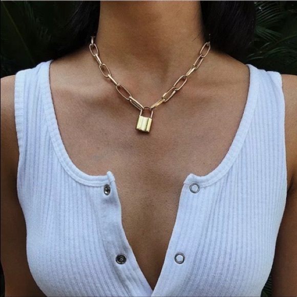 PinkBaeBoutique Jewelry - 3/$30 🔒 Lock Chain Necklace